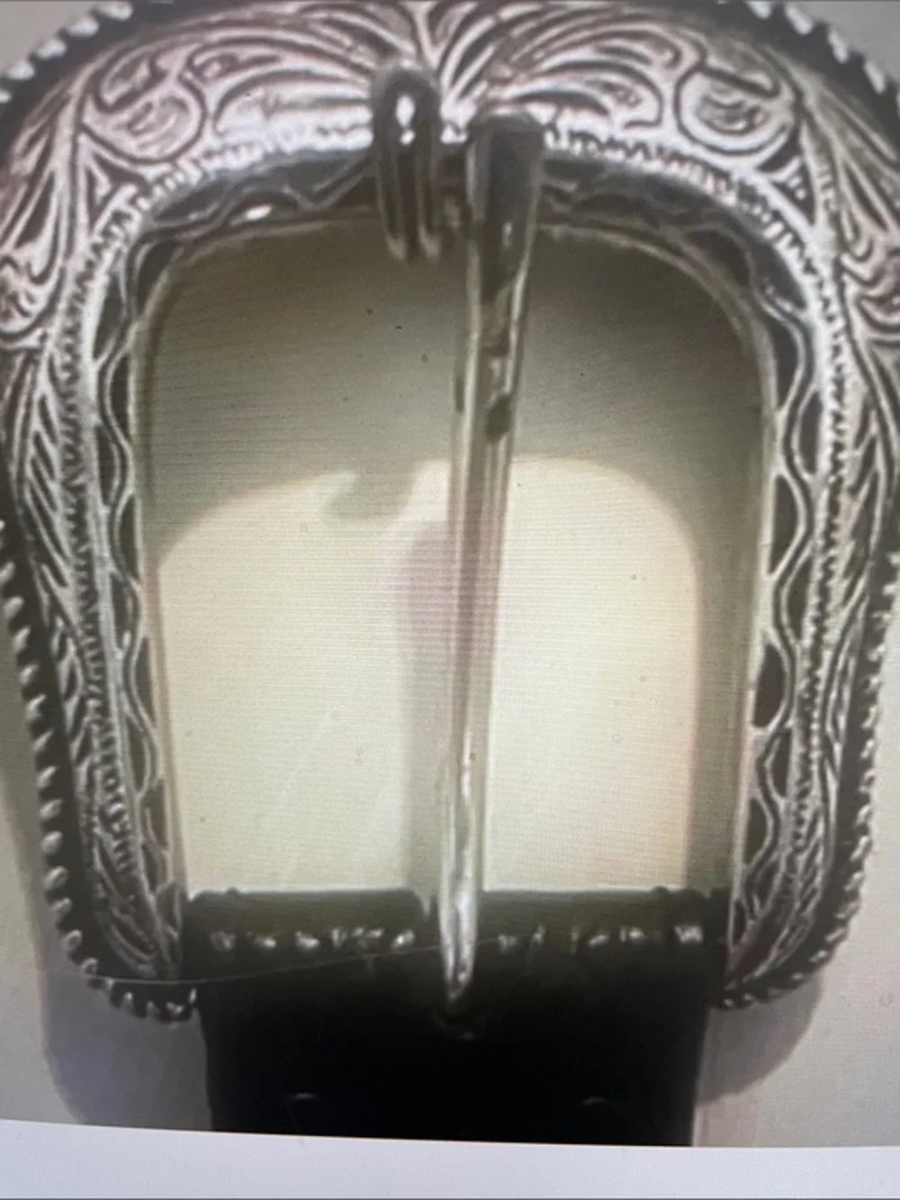 Vintage Western Leather Belt and Silver Buckle